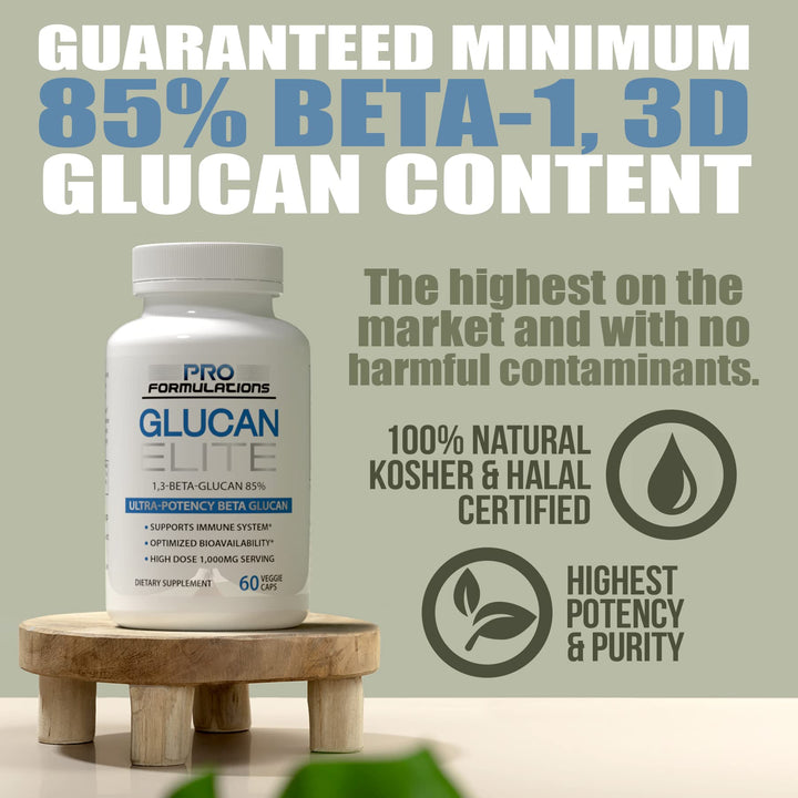 Glucan Elite - Beta 1-3D Glucan - 60 vcaps - Ultra-Potency Beta Glucan - Highest Bioavailability with BGF-Immune - Immune System Support