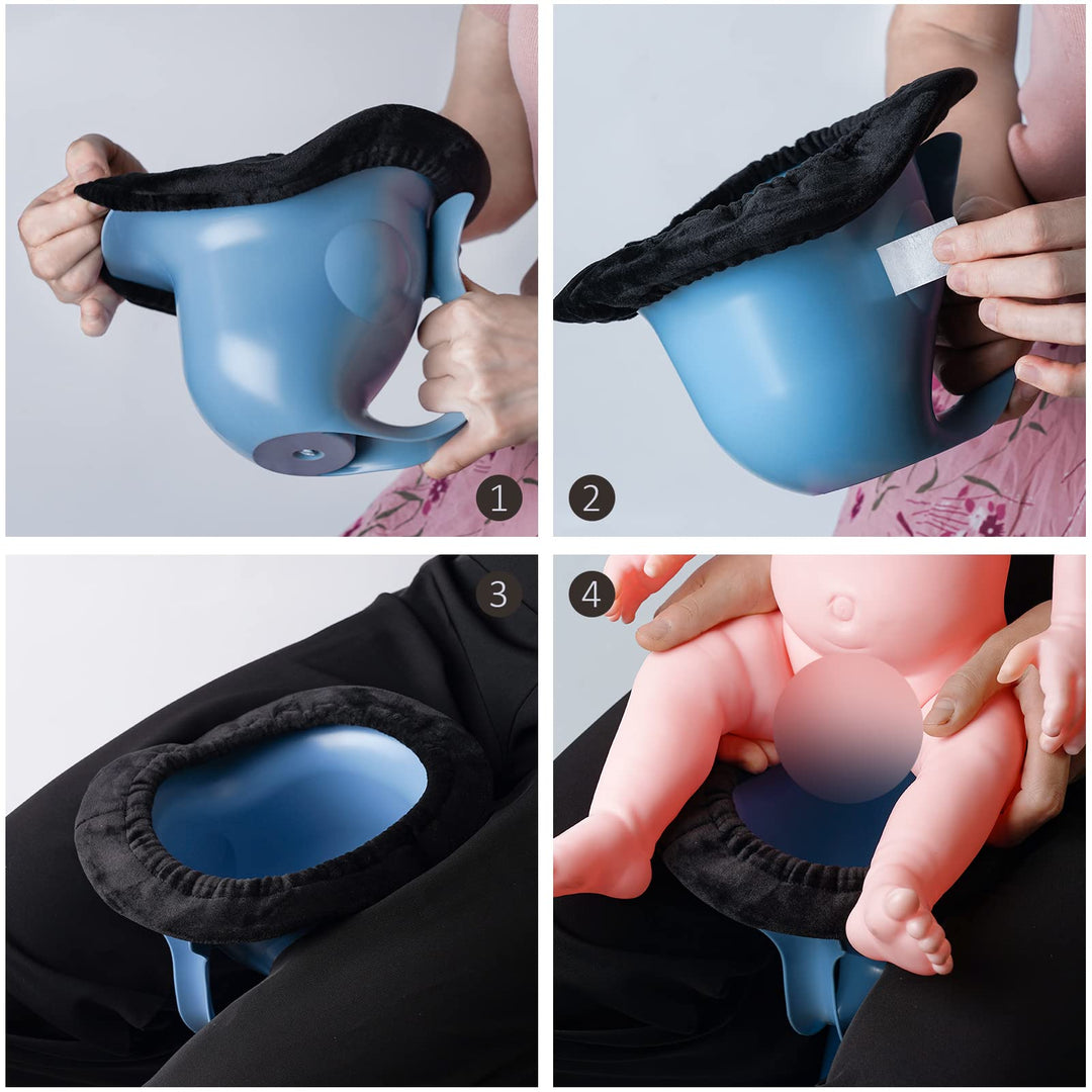 Potty for Newborn Baby Potty Training; for Diaper Free Baby Elimination Communication Indoor &amp; Outdoor; Attractive Fish Shape (Blue)