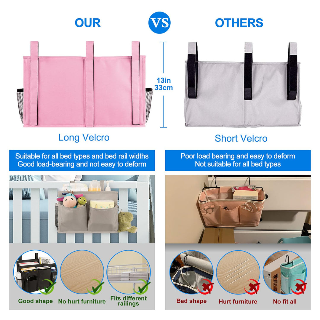 Surblue Bedside Caddy Hanging Bed Organizer Storage Bag