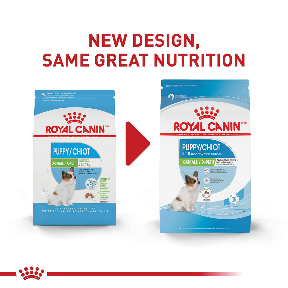 Size Health Nutrition X-Small Breed Dry Puppy Food, Supports Brain Development, Immune Support and Digestive Health, 3 lb Bag