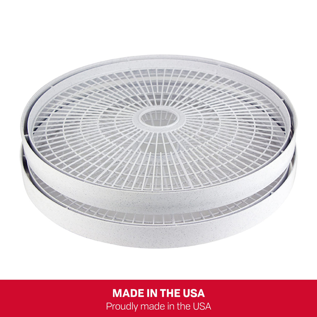 NESCO TR-2 White Plastic Round 15 1/2 Add-A-Trays, to fit 1000 Series Food Dehydrators, 2 Pack