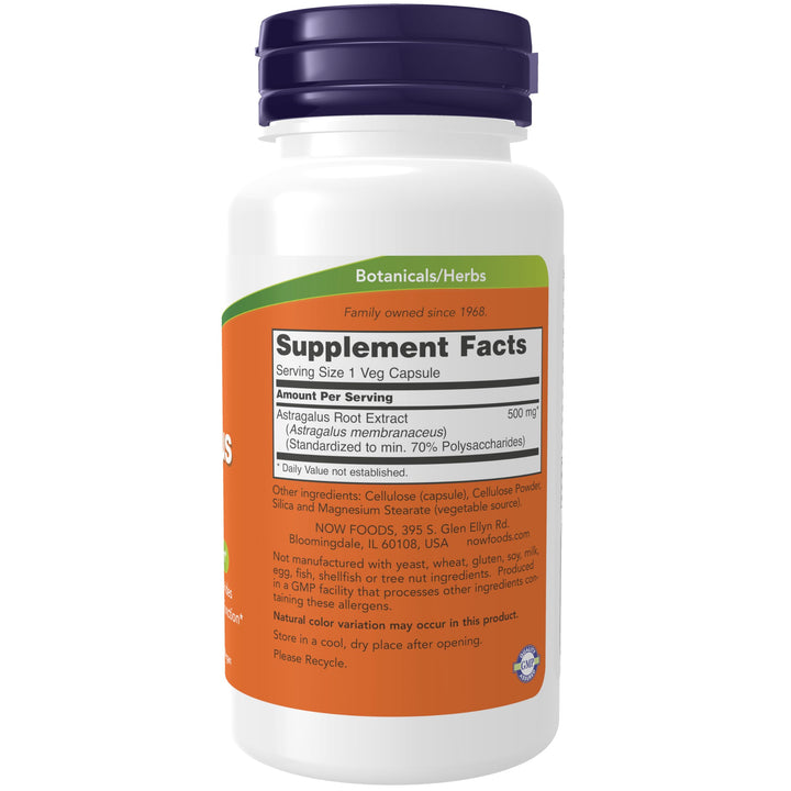 NOW Immune Support Supplements, Astragalus Extract 500 