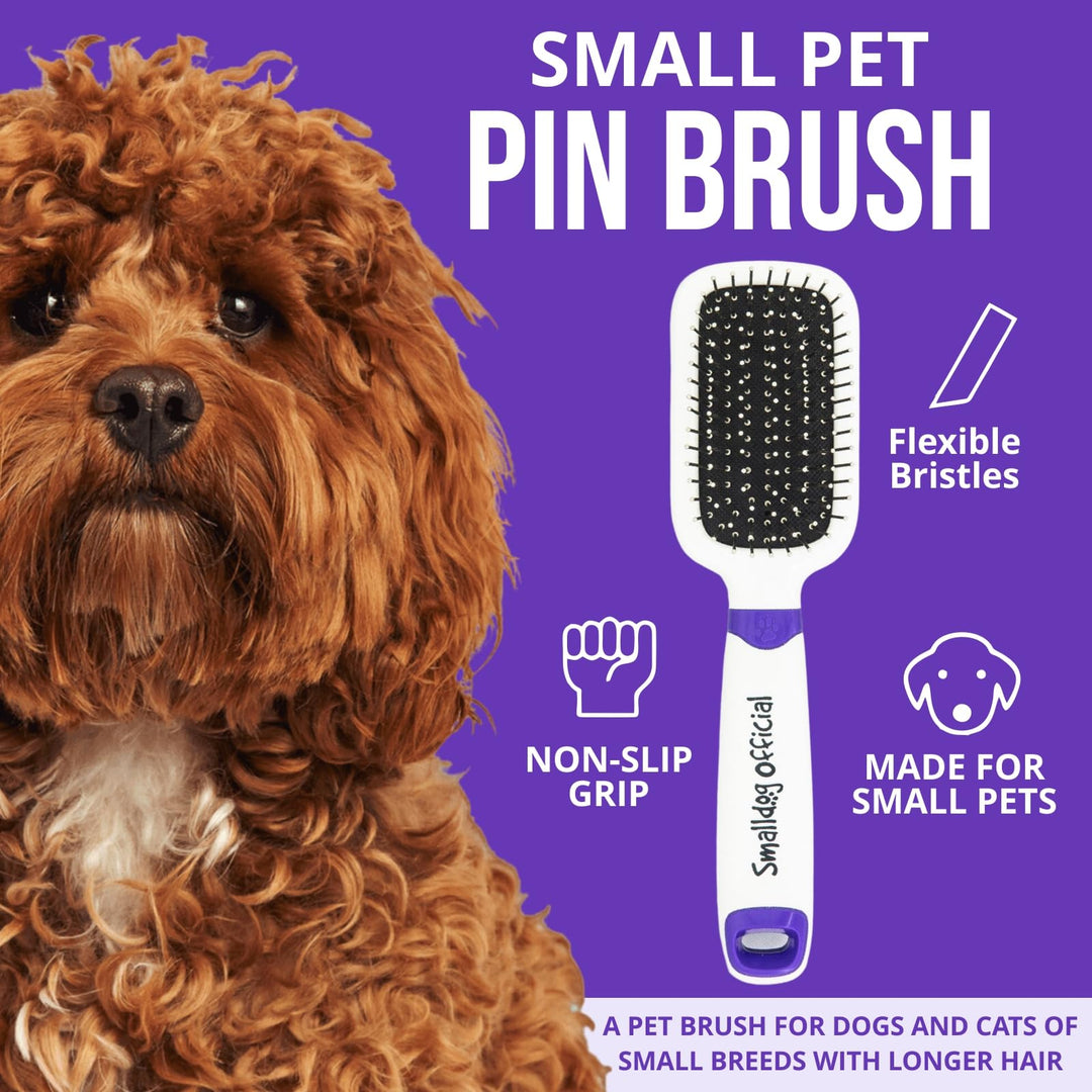, Smooth It Out Brush for Smoothing Fur and Lifting Hair Debris on Small Dogs, and Toy Breed Dogs - Pain Free Grooming