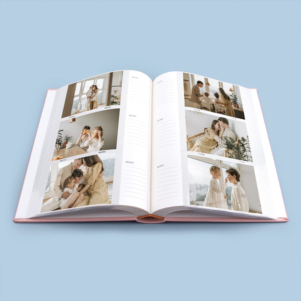 , Photo Album Hold 300 4x6 Horizontal Pictures for Weddings, Holidays, Engagements, Vacations, Family (3 per Page,Smooth Suede Style Cover,Color Brown)