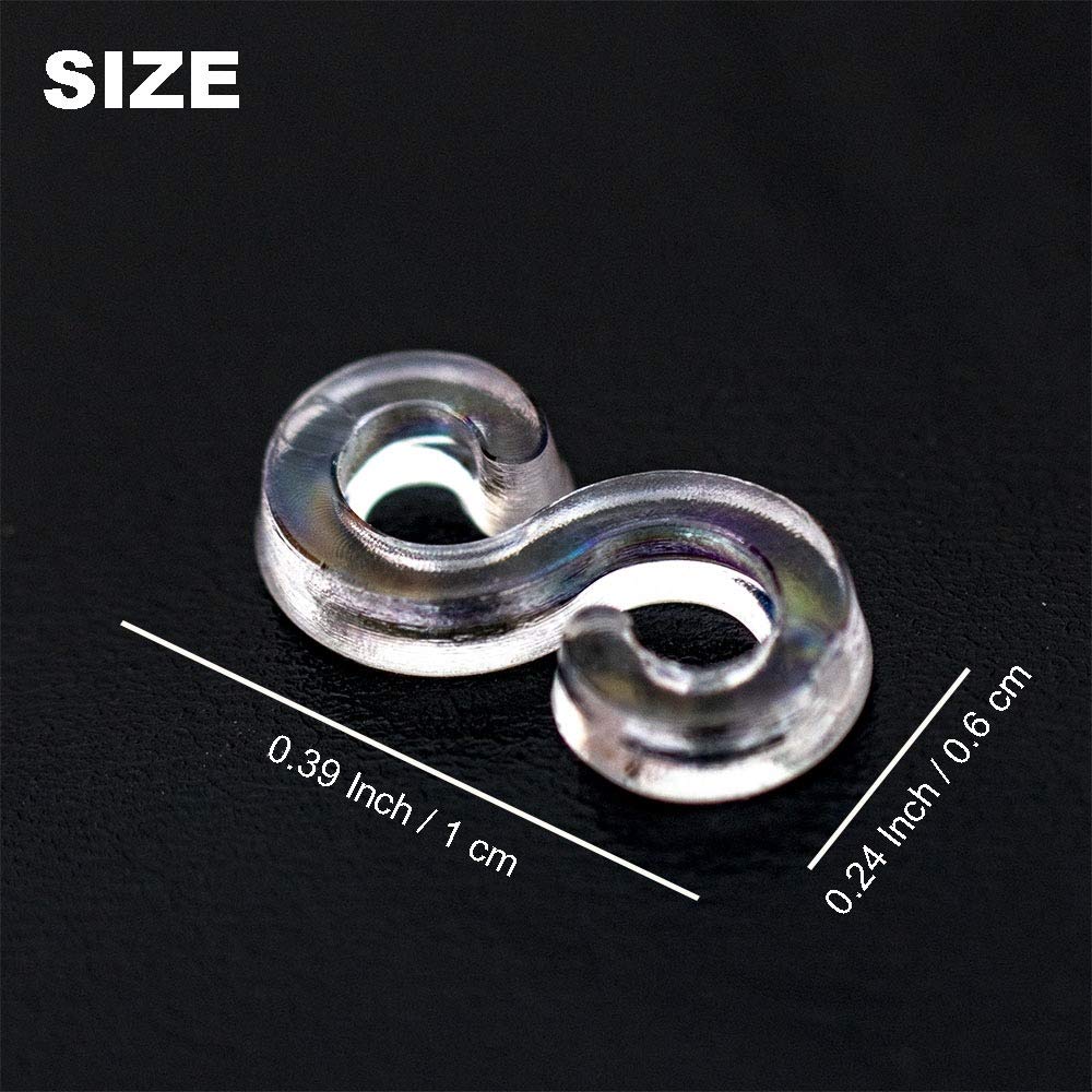 S Clips Connectors Rubber Connectors Refills for Loom Rubber Band for DIY Bracelet Making Refill Kit (300 pcs, Clean)