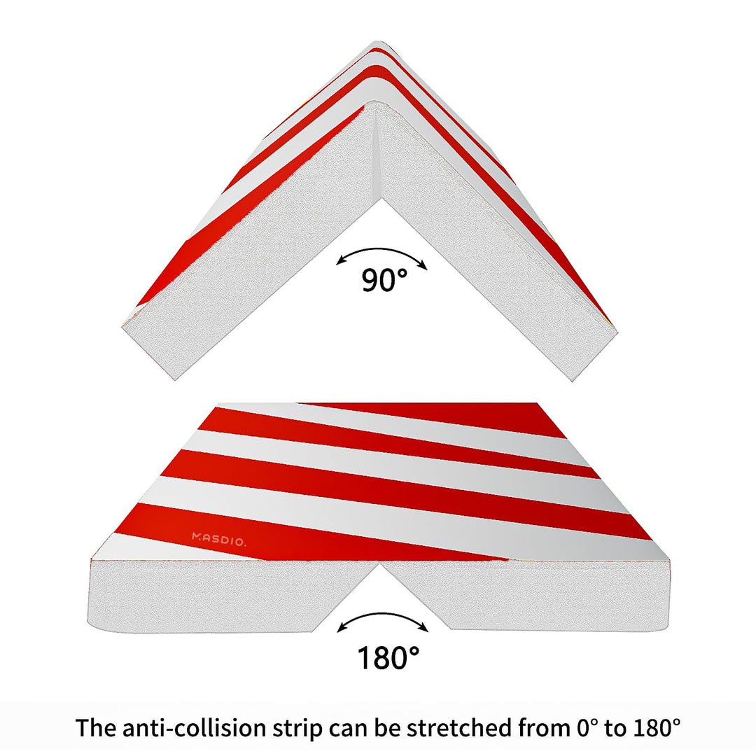 GWP05 Garage Wall Protector Foam Wall Corner Guard for Parking Garages - Reflective Wall Edge Protector - Wall Corner Edge and Bumpers Guards (2-Pack(White Red))