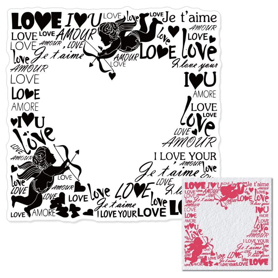 Valentines Angel Love Frame Background Clear Stamps for