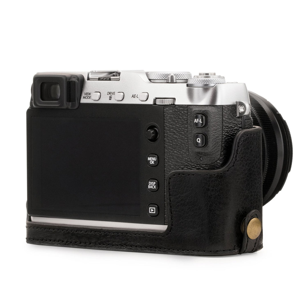 MG1342 Ever Ready Genuine Leather Camera Half Case &amp; Strap Fujifilm X-E3 with Battery Access, Black