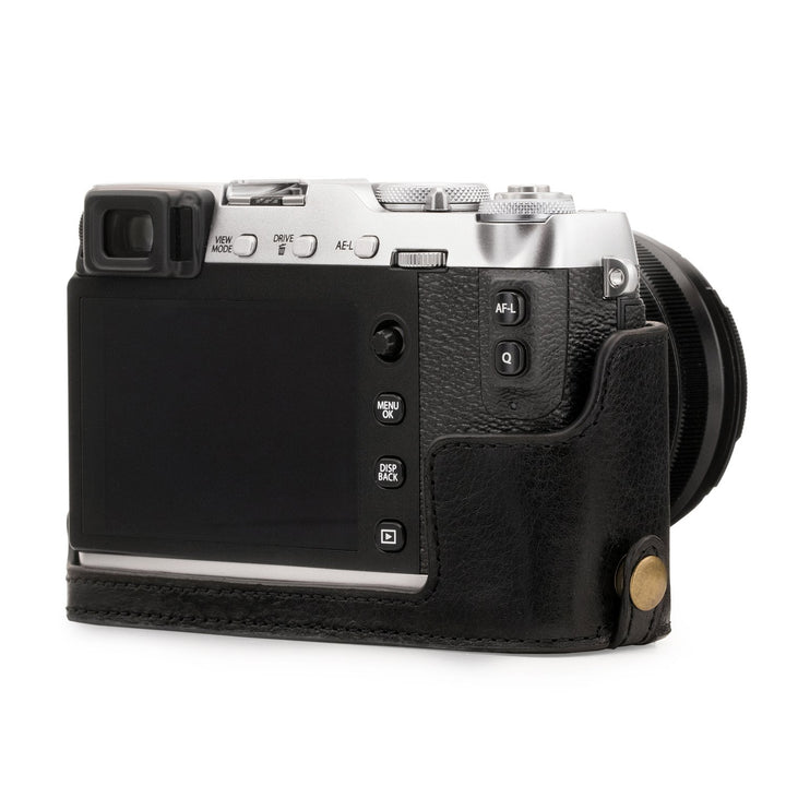 MG1342 Ever Ready Genuine Leather Camera Half Case &amp; Strap Fujifilm X-E3 with Battery Access, Black