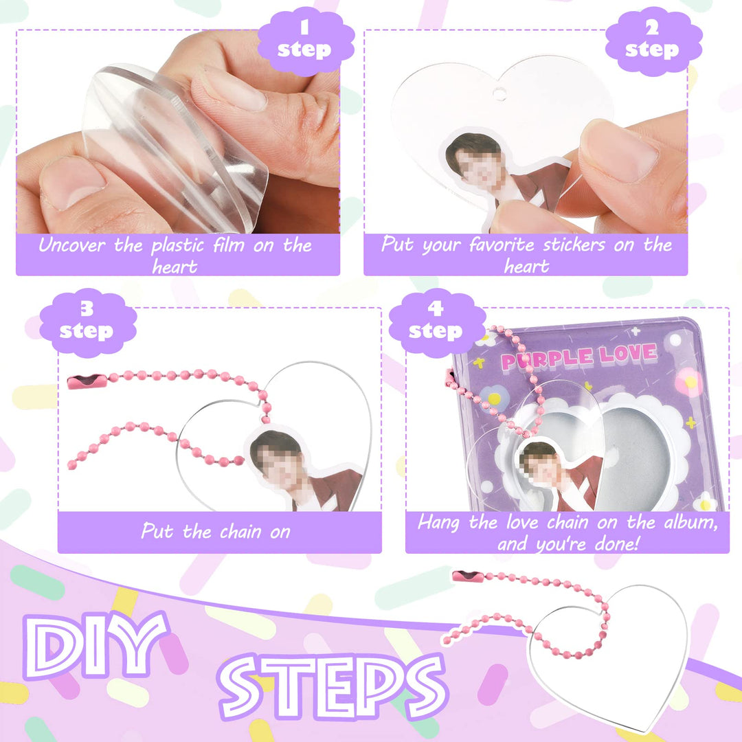 3 Pieces 3 Inch Mini Photo Album Set Kpop Photocard Binder Kpop Photocard Holder Book Kpop Album With Pendant And Diy Keychian For Collecting Picture, 40 Pockets(Rabbit, Flower)