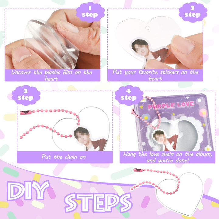 3 Pieces 3 Inch Mini Photo Album Set Kpop Photocard Binder Kpop Photocard Holder Book Kpop Album With Pendant And Diy Keychian For Collecting Picture, 40 Pockets(Rabbit, Flower)