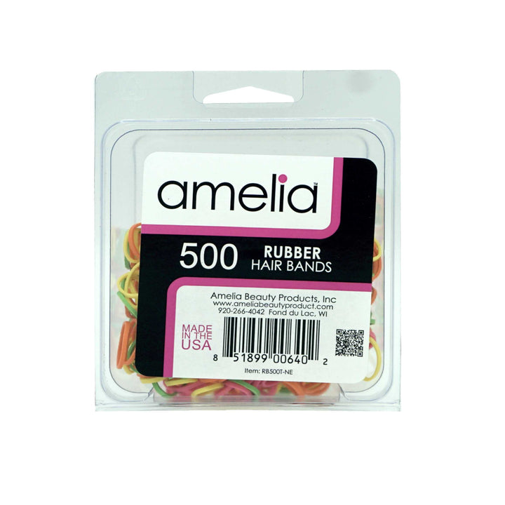 500 Count Rubber Bands in Re-closable Container for Ponytails and Braids (Brights)
