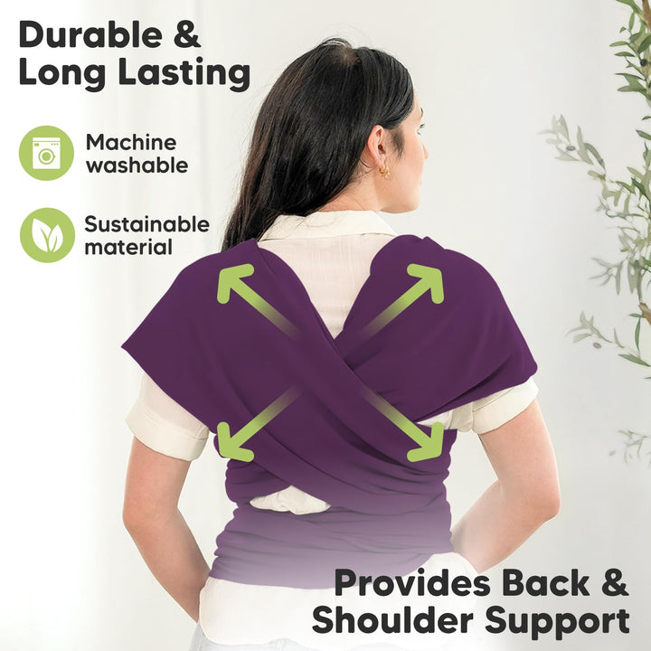 Baby Wrap Carrier - All in 1 Stretchy Baby Sling - Baby Carrier Sling - Baby Carrier Wraps - Baby Carriers for Newborn, Infant - Baby Holder Straps - Baby Slings - Baby Sling Wrap (Royal Purple)