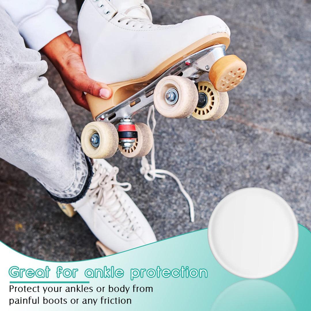 4 Pieces Ankle Gel Pads Skate Ankle Gel Discs Cushion Pads Ankle Protector Brace Skate Accessories for Ice Skating Riding Ski Ankle Protection, 2.48 Inch (Round)