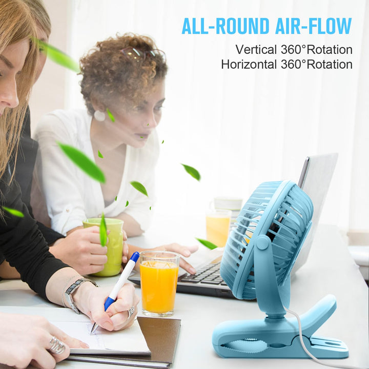 BESKAR Clip on Fan, Portable Small Desk Fan with Strong