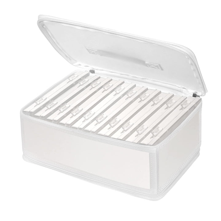 Photo Storage Bag 4x6, 10 Inner Large Photo Storage Box Photo Cases Store up to 1000 Photos, Photo Organizer Cards Craft Keeper with Handle for Photo Puzzles Cards Seed Packets (White)