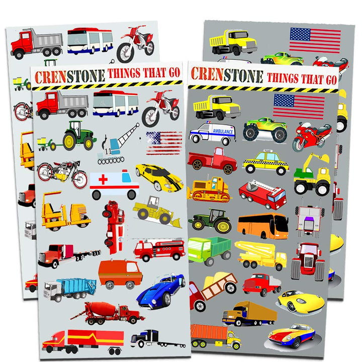 Cars and Trucks Stickers Party Supplies Pack Toddler - Over 160 Stickers for Toddler Boys and Girls (Cars, Fire Trucks, Construction, Buses &amp; More!)