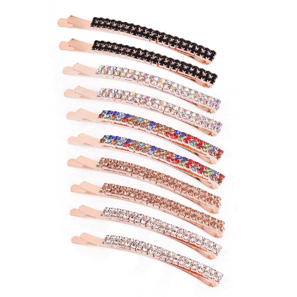Aguder Mixed Color: Women&#39;S Hair Clip 10Pcs Rhinestone Bobby Pins