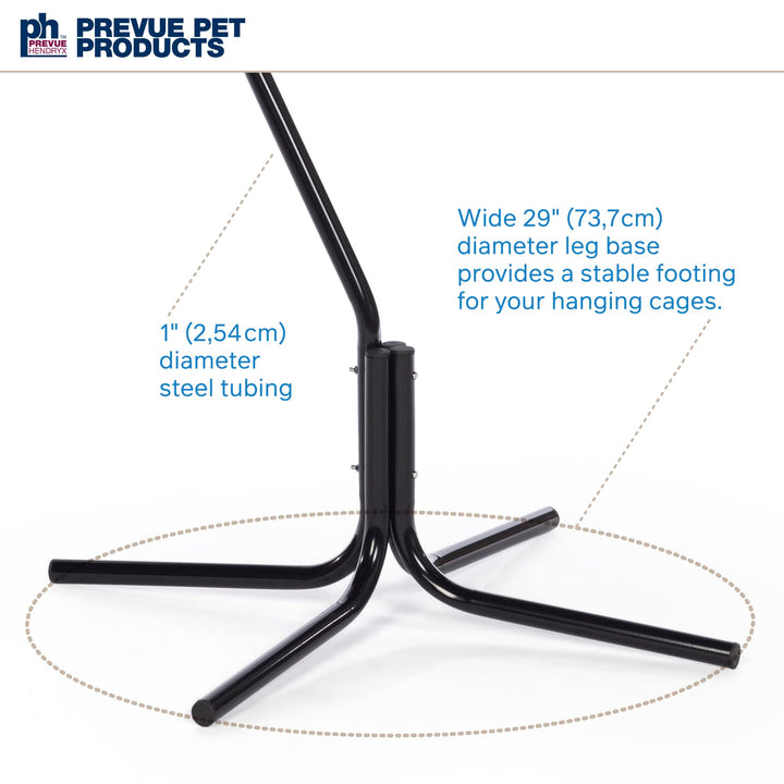 Prevue Hendryx Tubular Steel Hanging Bird Cage Stand 1780 Black, 24-Inch by 24-Inch by 62-Inch