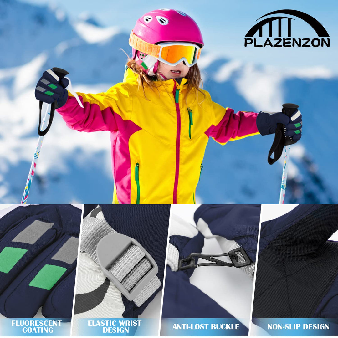 Kids Snow Gloves Waterproof,Kids Winter Gloves for Skiing,Snow Gloves for Toddler Boys Girls 1-5Years Old