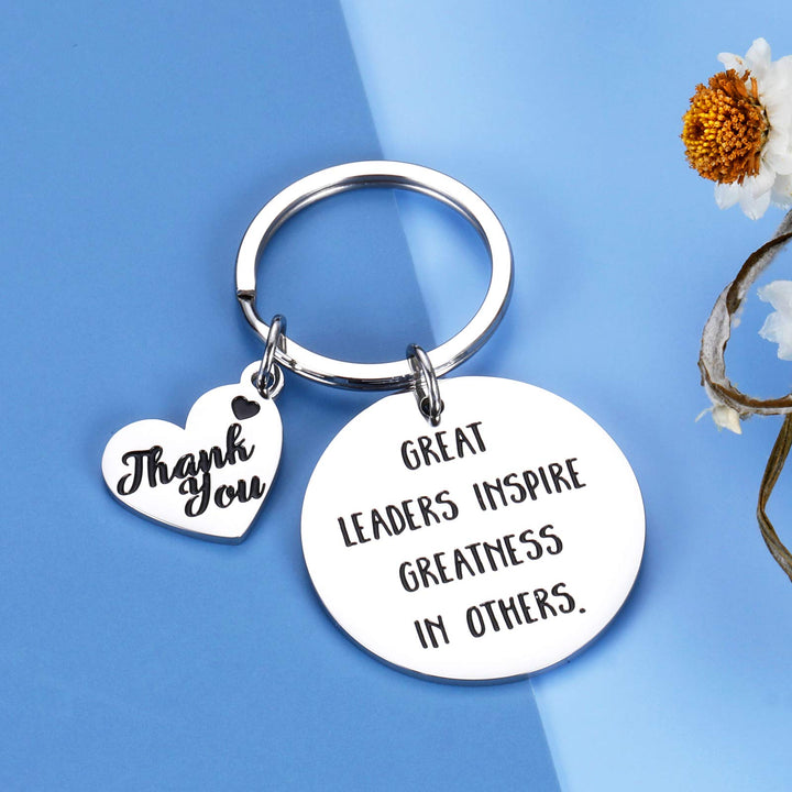 Boss Keychain Gifts for Women Men Lady Boss Leaders Christmas Birthday Boss Day Valentine Retirement Leaving Gifts, Silver, Small