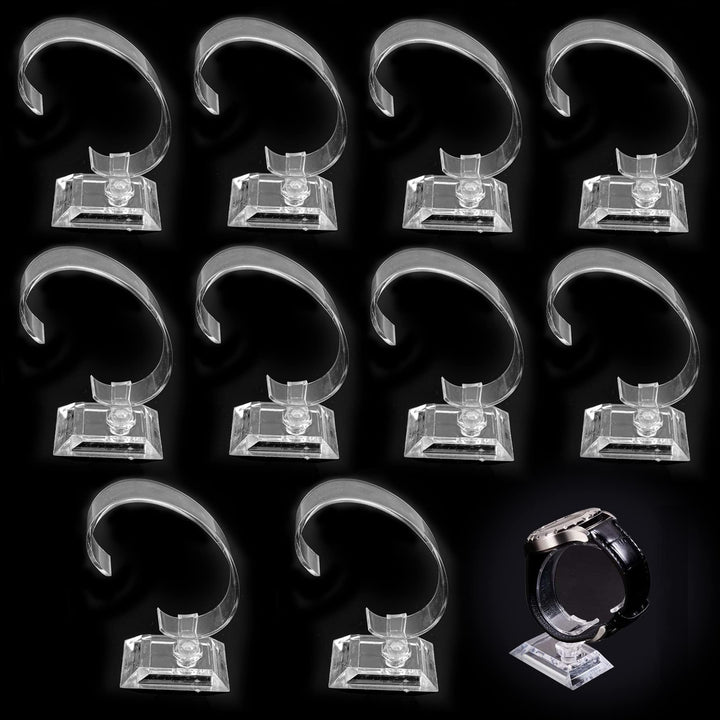 Watch Display Stand, 10pieces Jewelry Bracelet Display Stands, Removable Acrylic Watch Display Holder, for Home, Store Usage, Retail Shop Showcase, transparent