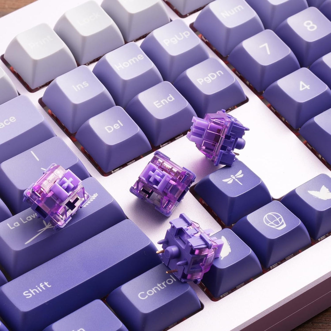 CS Switches, 3 Pin 36gf Tactile Keyboard Switches Lavender Purple Key Switches Plate Mounted Compatible for MX Mechanical Keyboard (45 pcs)