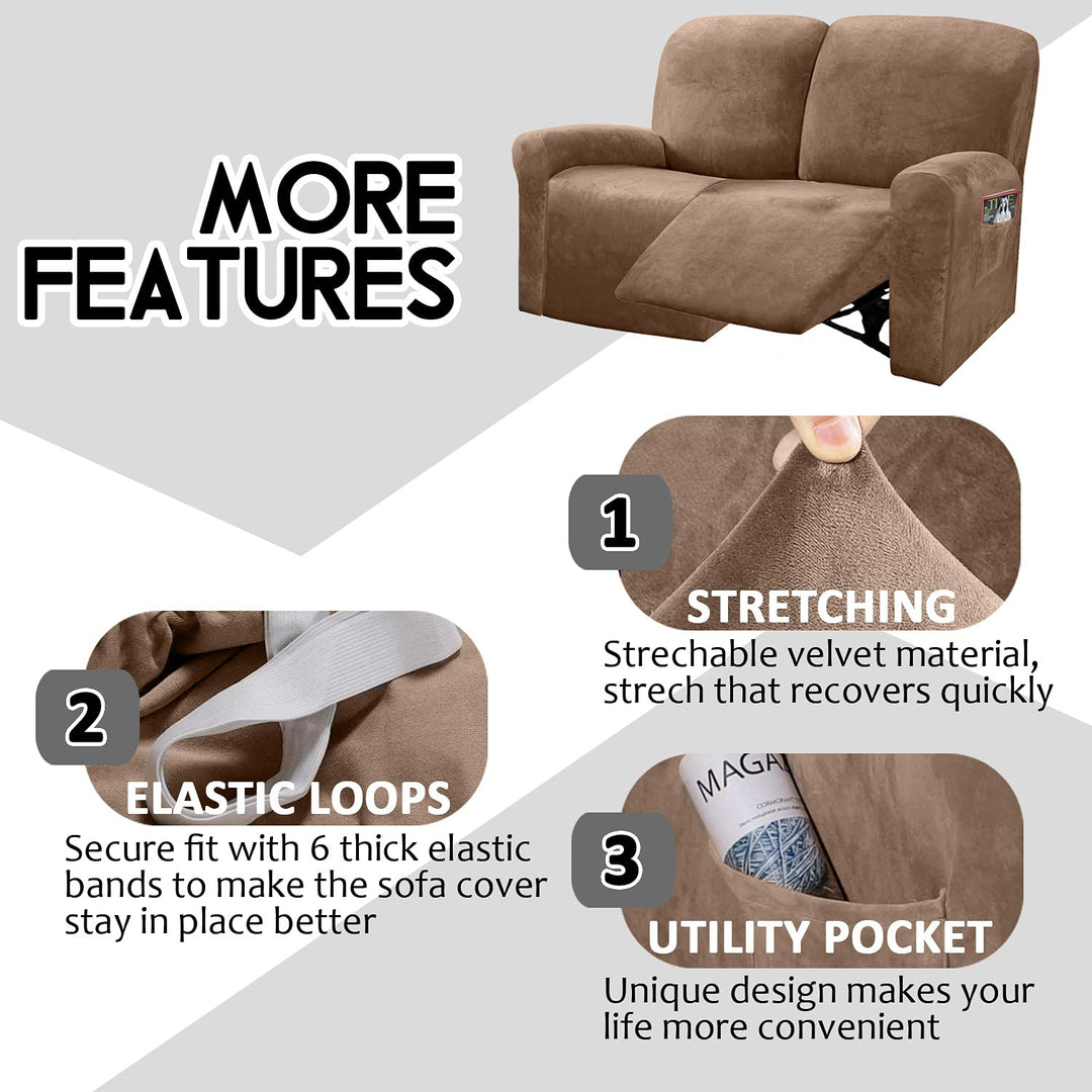 ULTICOR Reclining Love Seat Slipcover, 48 - 65 L, 6-Pie