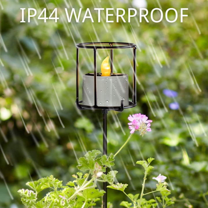Solar Candles Outdoor Waterproof, Dusk to Dawn Outdoor Lighting, Reusable LED Tea Light Candles for Lantern Garden Camping and Home Decor, 2.3&#39;&#39;x2&#39;&#39;, Pack of 6