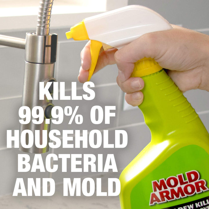 Mold and Mildew Killer + Quick Stain Remover, 32 oz., Trigger Spray Bottle, Eliminates 99.9% of Household Bacteria and Viruses, Ideal Bathroom Mold and Mildew Remover