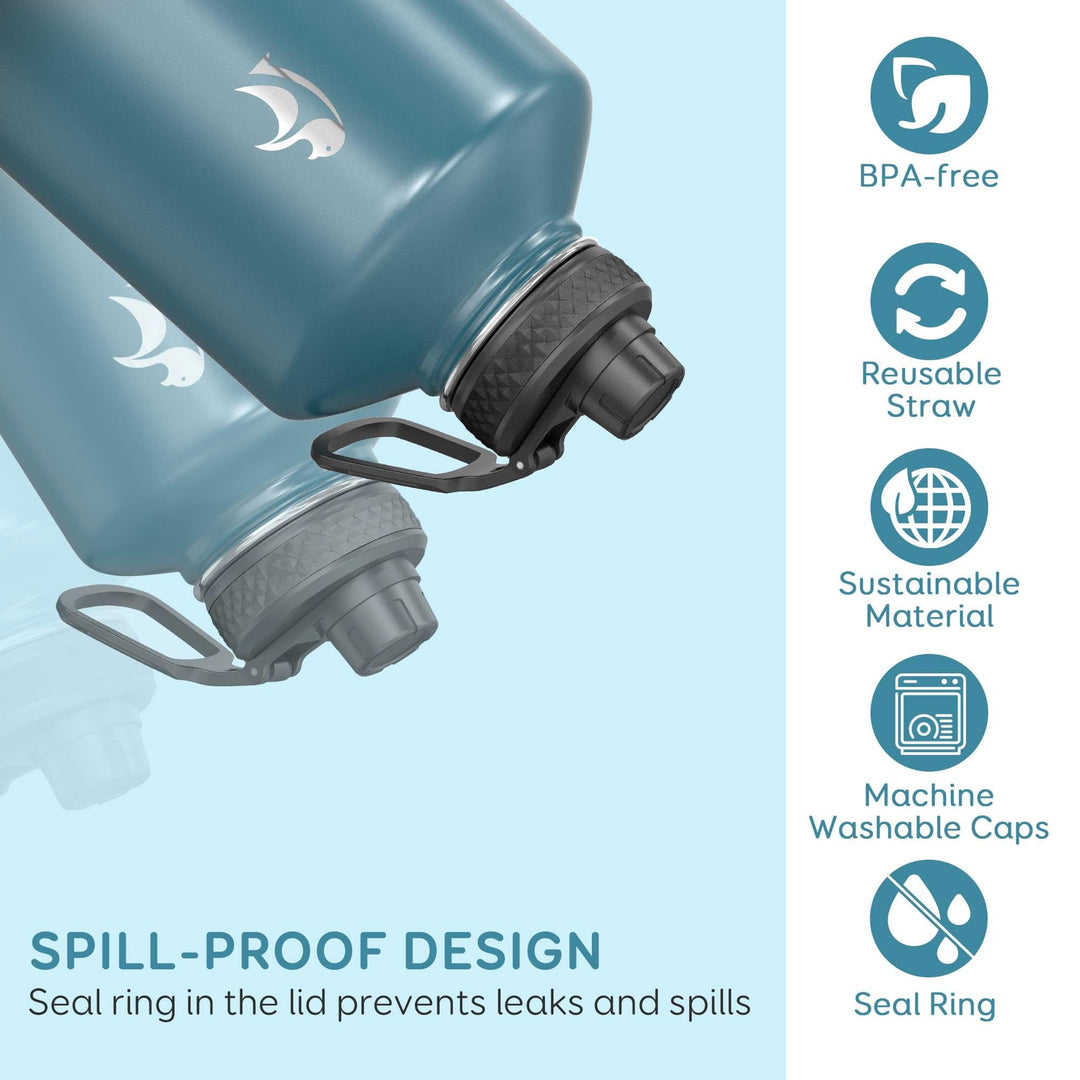 Coolflask 128 oz Gallon Water Bottle Insulated with Str