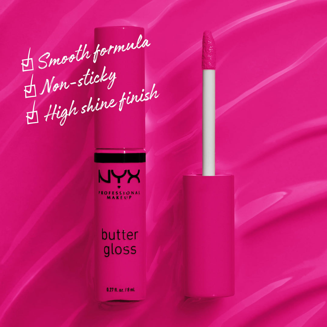 PROFESSIONAL MAKEUP Butter Gloss - Summer Fruit (Hot Pink), Non-Sticky Lip Gloss