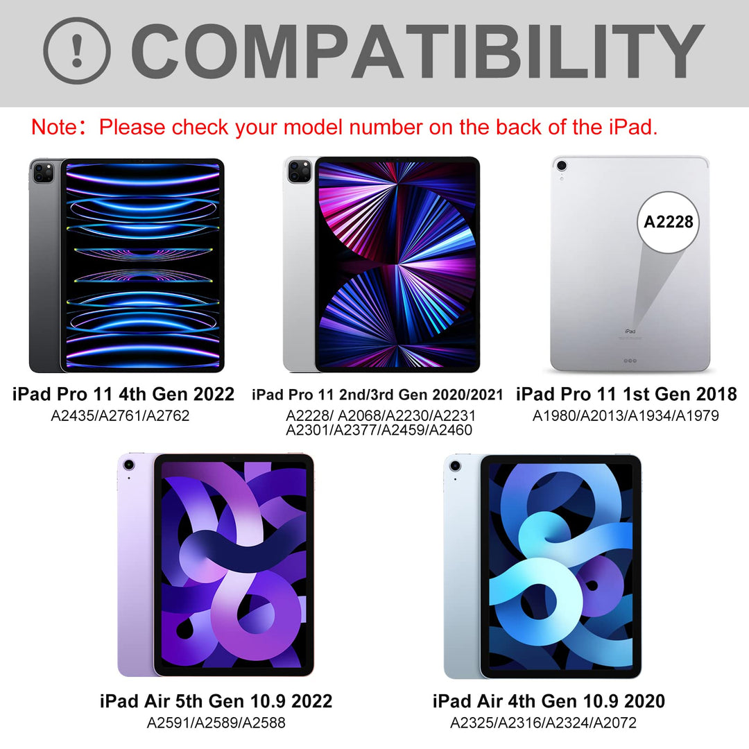 Keyboard case for ipad Air 11 inch(M2 2024)/10.9 Inch Air 5th 4th Generation &amp; iPad Pro 11 inch (1st/2nd/3rd/4th Gen)-Backlit Detachable Keyboard, Folio Cover with Upper Easily Pencil Holder-(Green)