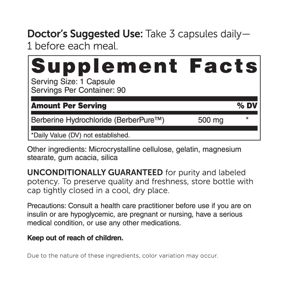 's Berberine Helps Support Healthy Blood Sugar, A1C and Cholesterol Levels, 90 capsules (30-day supply)