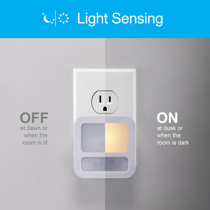 GE 40865 LED Motion Sensor Night Lights, 1 Pack, White 20 Lumens