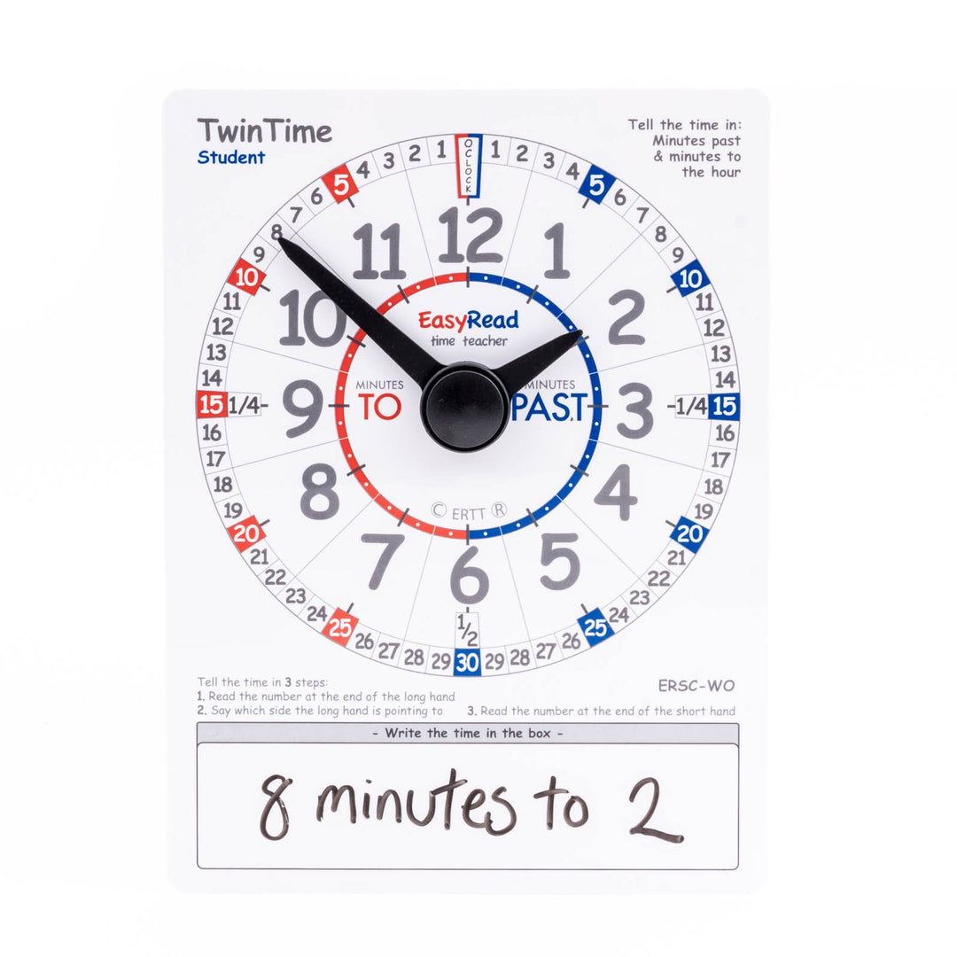 EasyRead Time Teacher ERSC-WO Twin Time Double-Sided Student Card