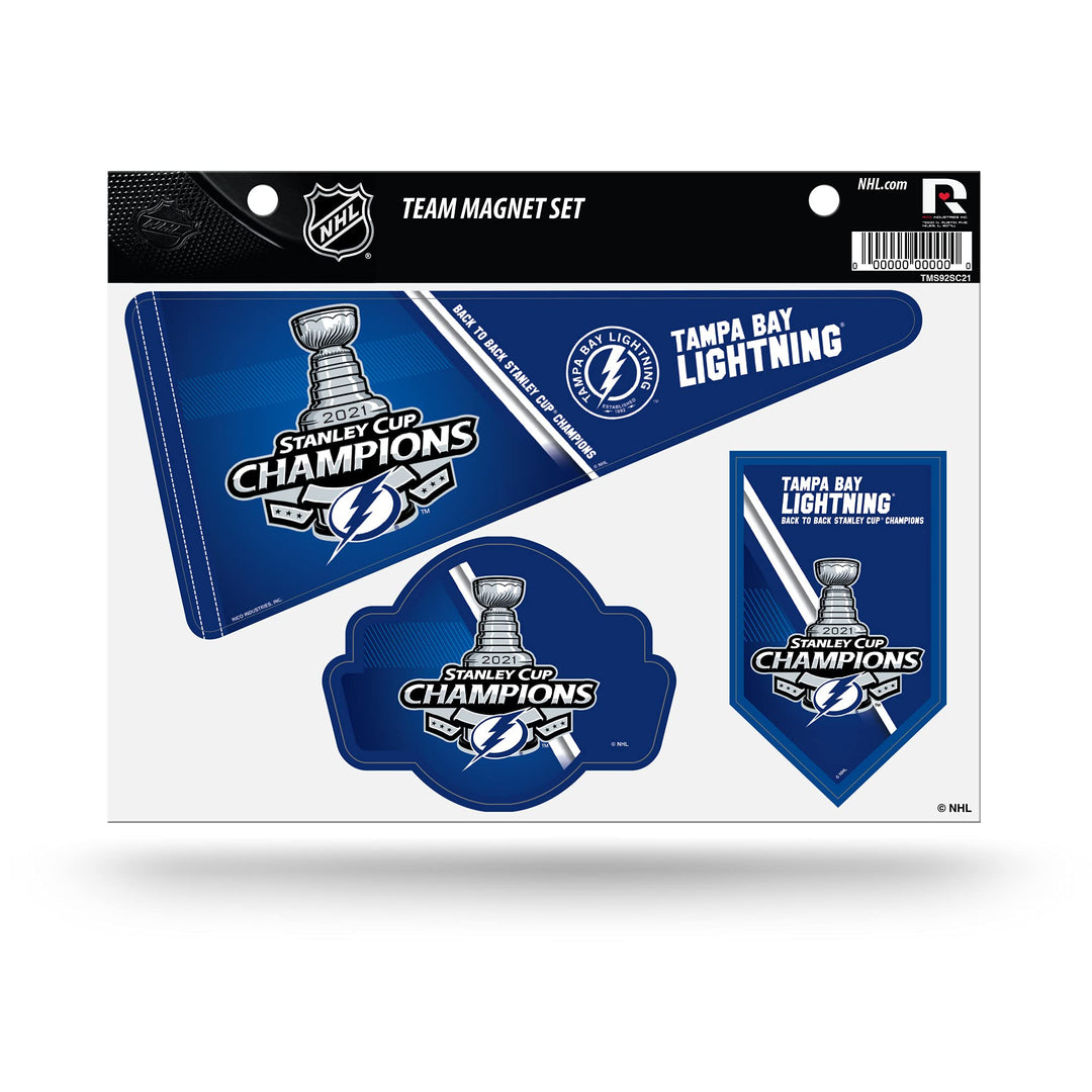 NHL Tampa Bay Lightning 2021 Stanley Cup Champions Die Cut Team Magnet Set Sheet