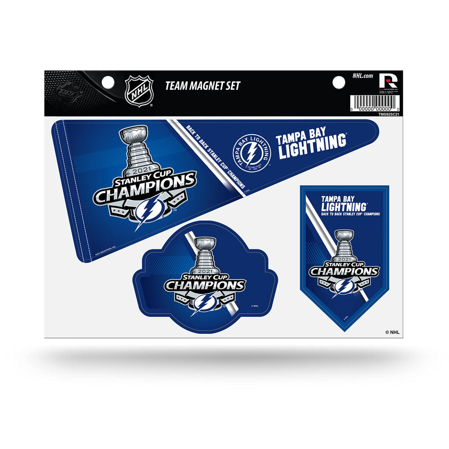 NHL Tampa Bay Lightning 2021 Stanley Cup Champions Die Cut Team Magnet Set Sheet