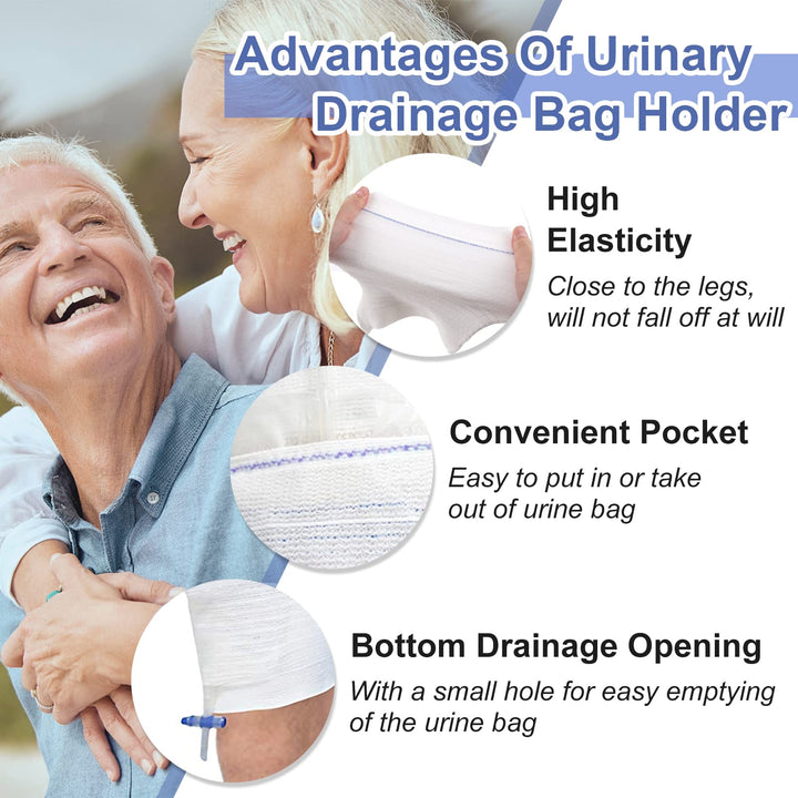 2 PCS Catheter Leg Bag Holder Stay in Place Urine Bags for Legs Catheter Bag Holder Catheter Supplies for Men or Women, Catheter Stabilization Device