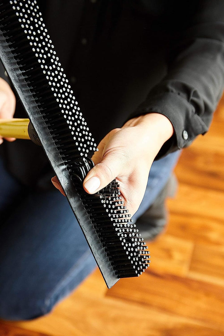 Original Pet Hair Rubber Broom with Squeegee, with 58” Telescopic Handle for Carpet, Tile and Hardwood and Handheld Lint Brush Combo