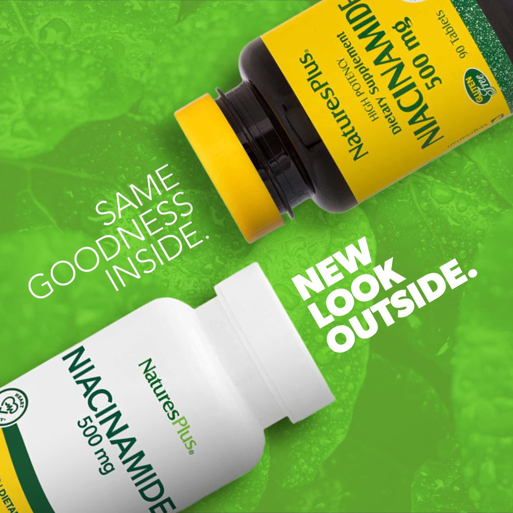 NaturesPlus Niacinamide - 500 mg, 90 Tablets - High Pot