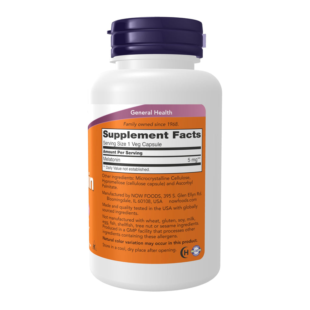 NOW Foods Supplements, Melatonin 5 mg, Free Radical Sca