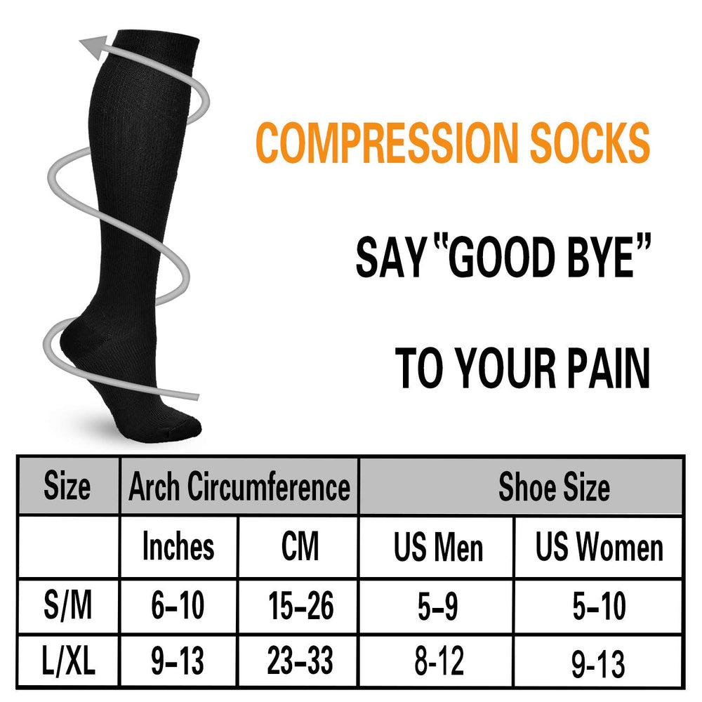 5 Pairs Compression Socks for Men Women 20-30 mmHg for 