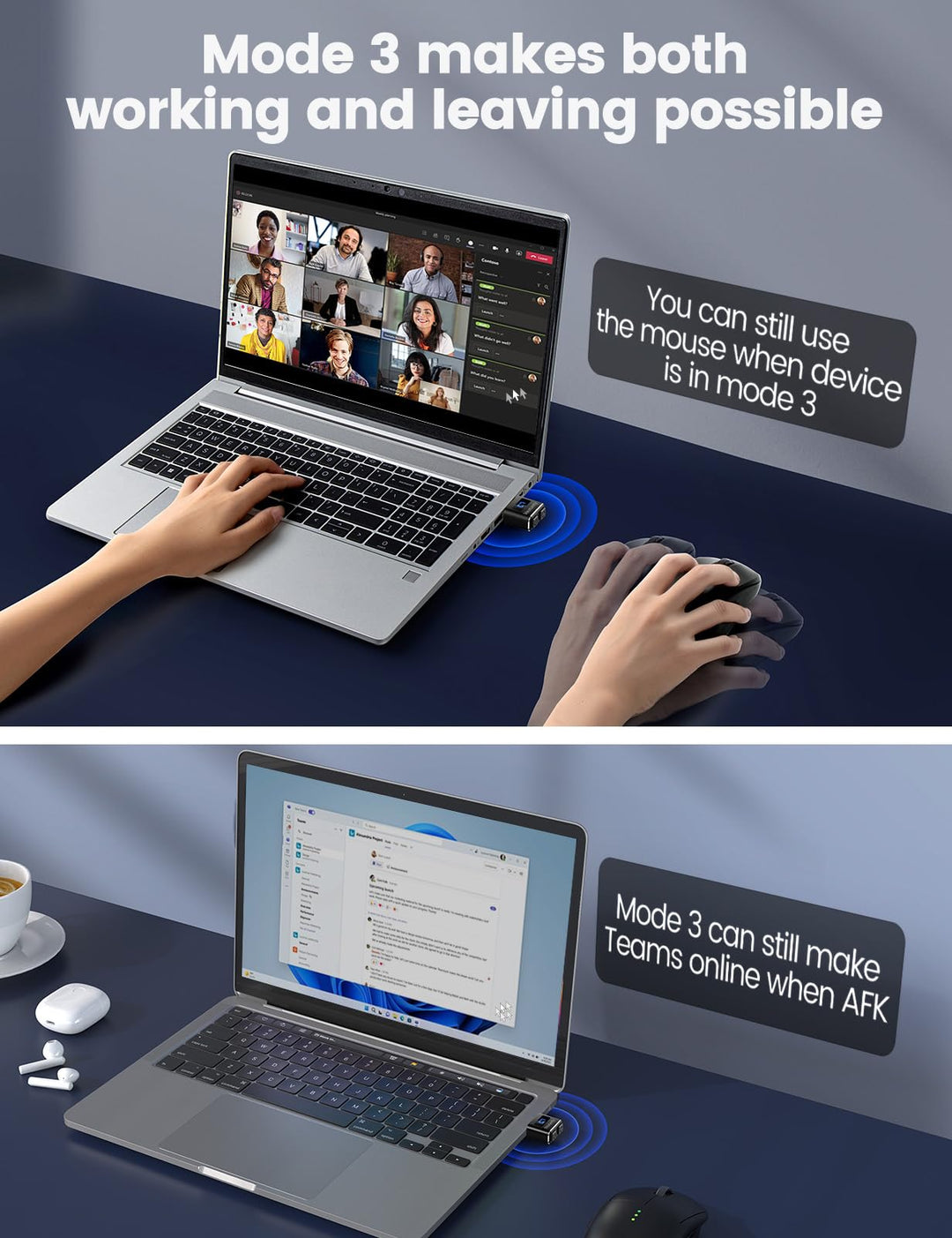 Meatanty USB Mouse Jiggler Tiny Undetectable Mouse Mover with Separate Mode and ON/OFF Buttons,Digital Display and Protective Cover,Supports Multi-Track,Driver-Free,Plug-and-Play Keeps PC/Laptop Awake