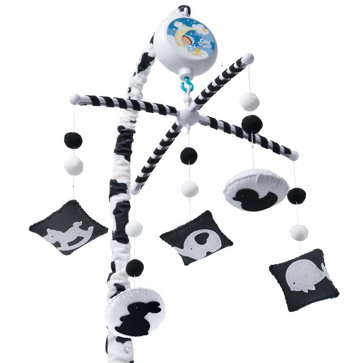 EVERLOVE Montessori Mobile Baby for Crib (TINITIGIES) - Digital Music Box with 12 lullabies &amp; 3 Modes (Rotating only, Music only, Rotating with Music) - Black and White Baby Mobile for Boys &amp; Girls