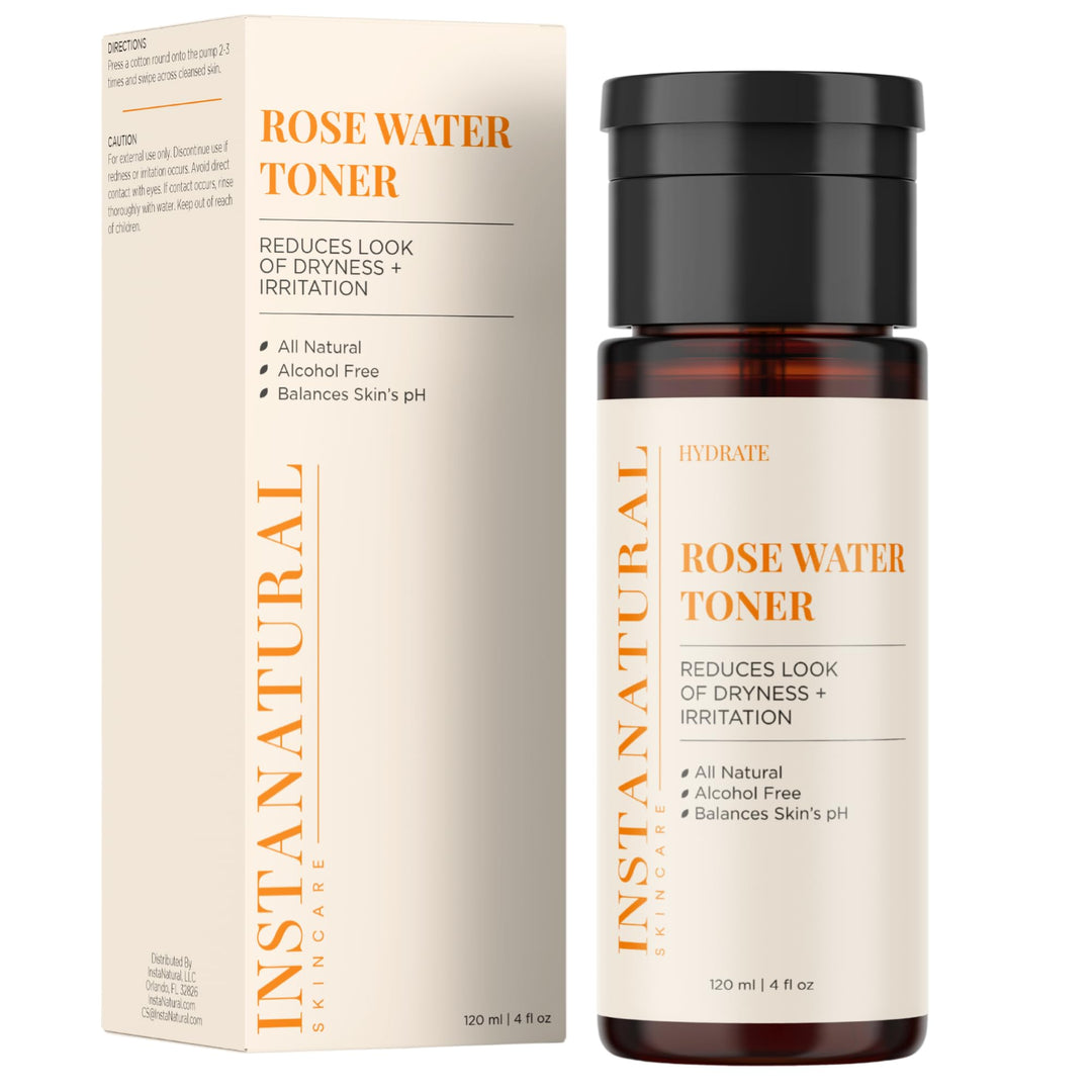 Organic Rose Water Face Toner, Hydrates, Soothes, Reduces Irritation and Redness, Alcohol Free, Rosa Damascena Flower Water, 4 Fl OZ