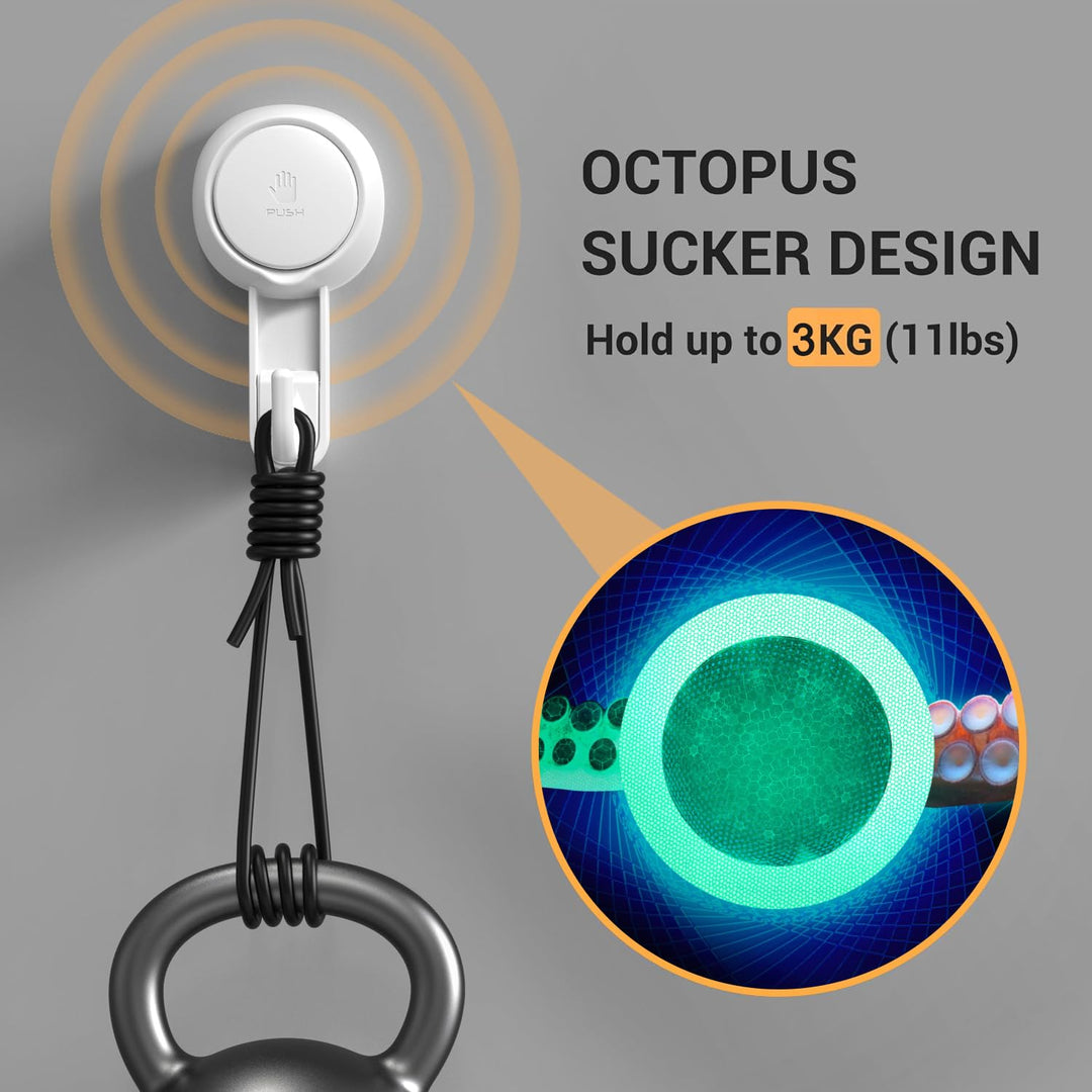 Shower Hooks for Inside Shower Reusable Waterproof Utility Suction Cups Hooks - 2 Pack Heavy Duty Vacuum Hook Home Kitchen Bathroom Wall Holder Hanger for Towel Loofah Cloth Key &amp; Ceiling