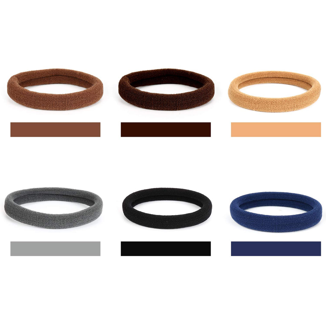 50PCS Hair Ties for Women, Cotton Seamless Hair Bands, Elastic Ponytail Holders, No Damage for Thick Hair, 2 Inch in Diameter, 6 Colors