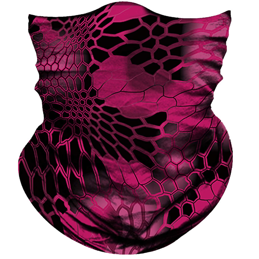 Bandana Face Mask for Sun Dust Wind Protection Breathable Seamless Face Mask Headband Bandana Women Thin Neck Gaiter for Motorcycle Fishing Hunting Outdoor Sport (Python Skin Black Gray Pink)