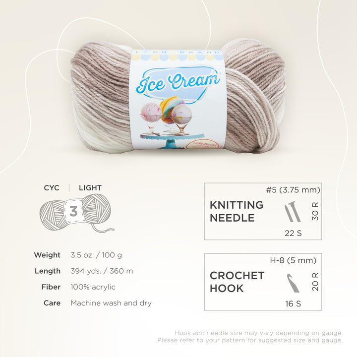 Ice Cream Baby Yarn, Coffee Multicolor, 1 Skein